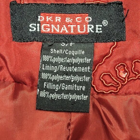 Womens Red Coat Winter Jacket Long Sleeve Red Outerwear- Size S - Picture 4 of 11